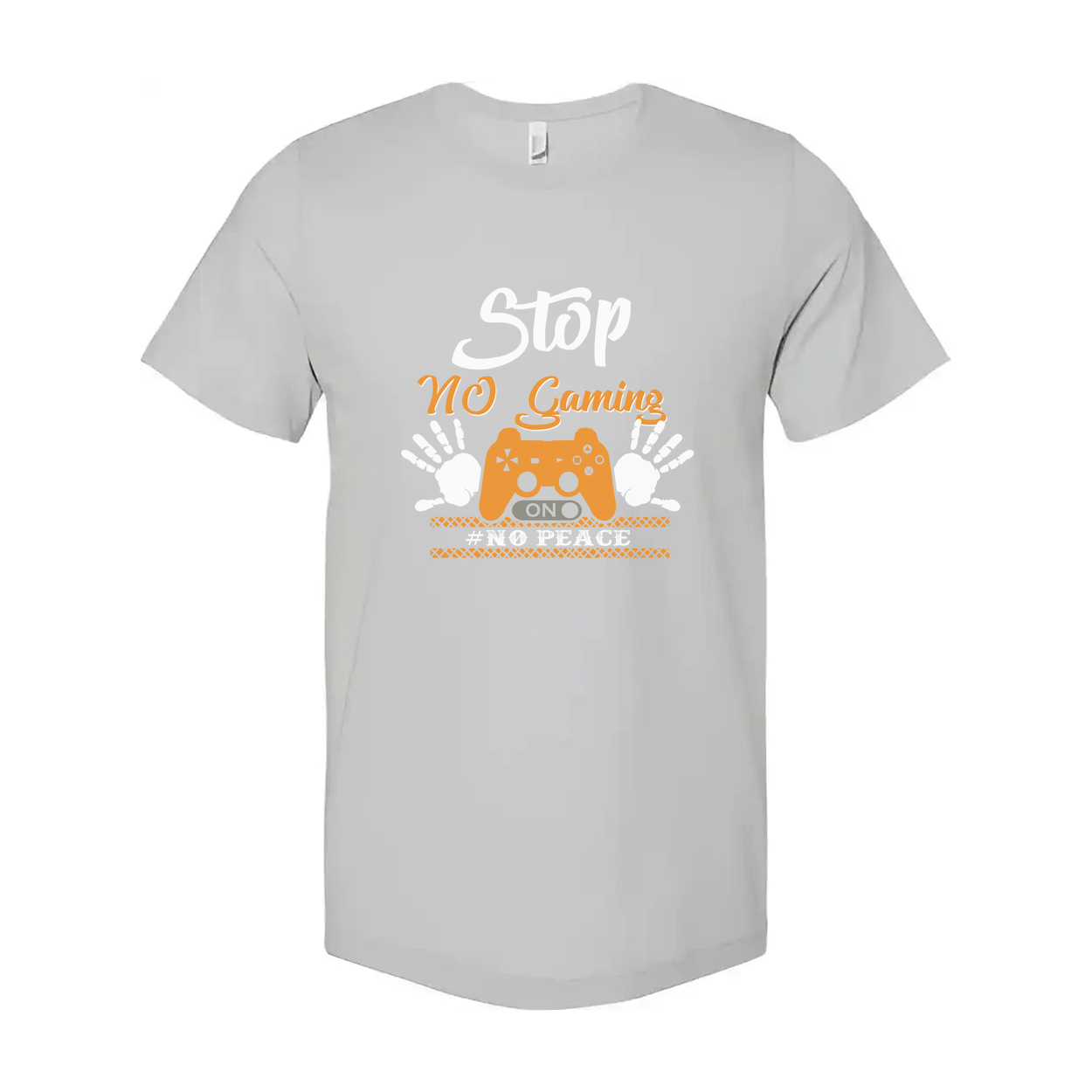 Unisex Gamer Graphic T Shirt With Stop No Gaming Design And Controller Print Artwork