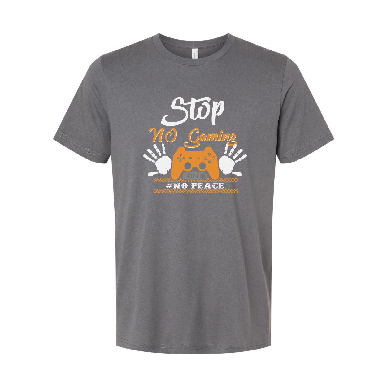 Unisex Gamer Graphic T Shirt With Stop No Gaming Design And Controller Print Artwork