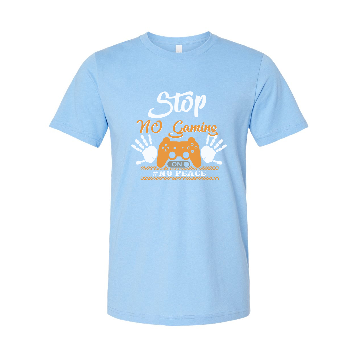 Unisex Gamer Graphic T Shirt With Stop No Gaming Design And Controller Print Artwork
