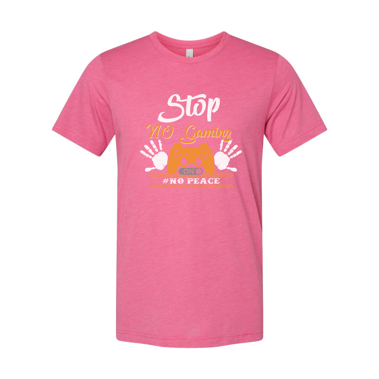 Unisex Gamer Graphic T Shirt With Stop No Gaming Design And Controller Print Artwork