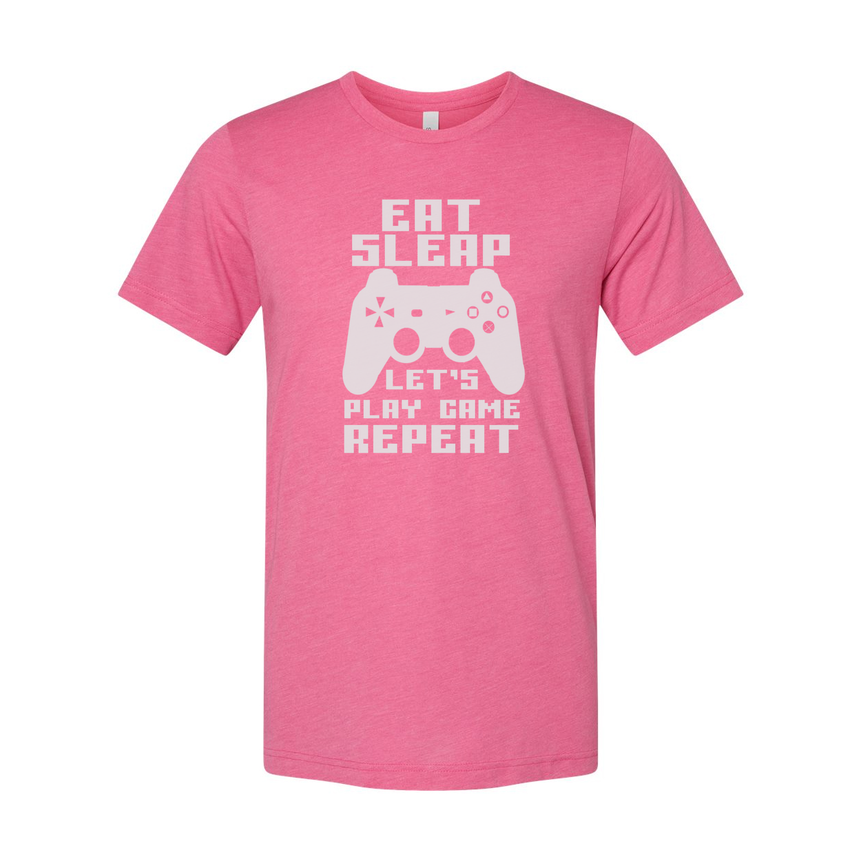 Unisex Gamer T Shirt With Eat Sleep Lets Play Game Repeat Graphic Print For Everyday Wear