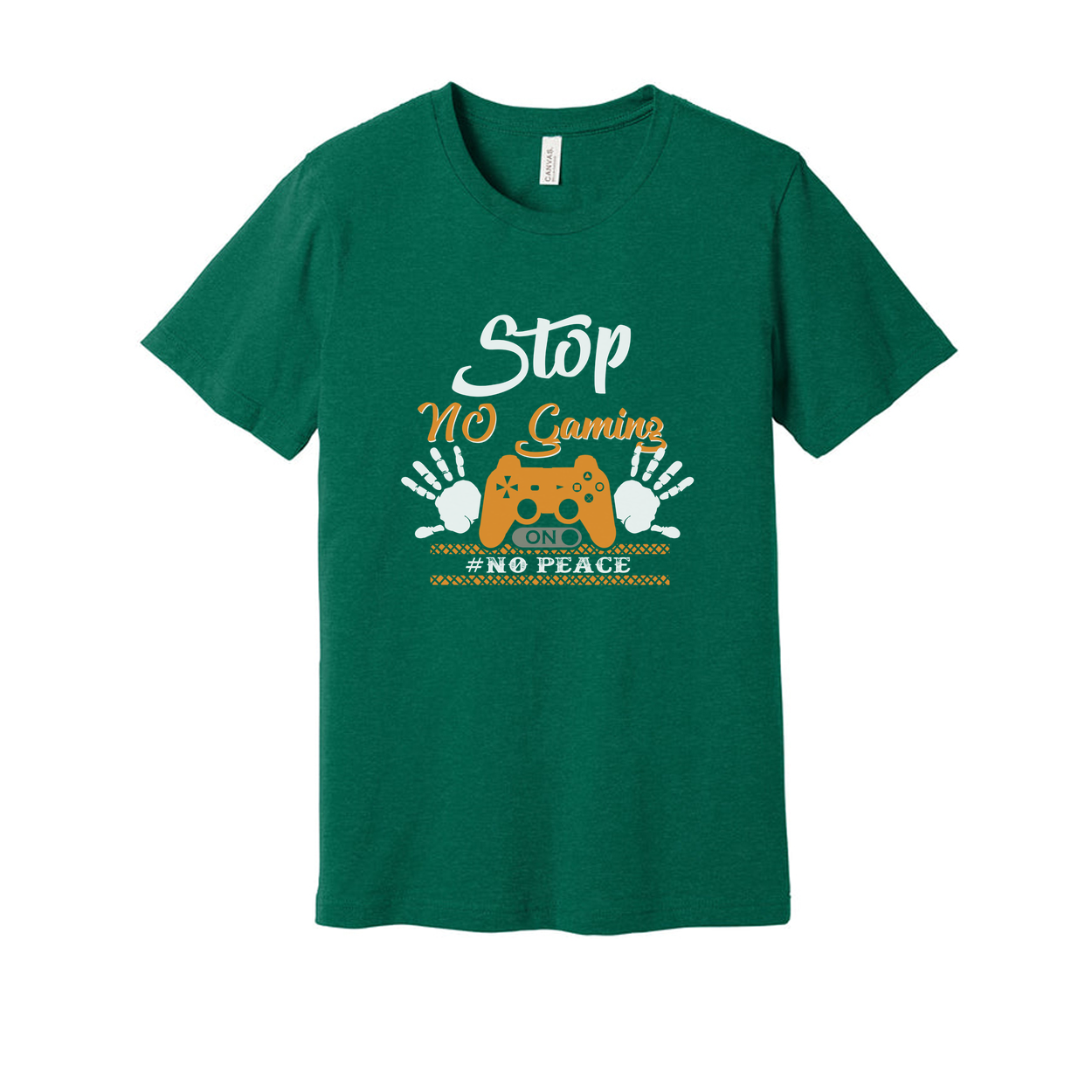 Unisex Gamer Graphic T Shirt With Stop No Gaming Design And Controller Print Artwork