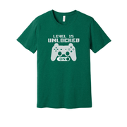 Gamer Unisex T Shirt With Level 15 Unlocked Controller Graphic For Casual Gamers Worldwide