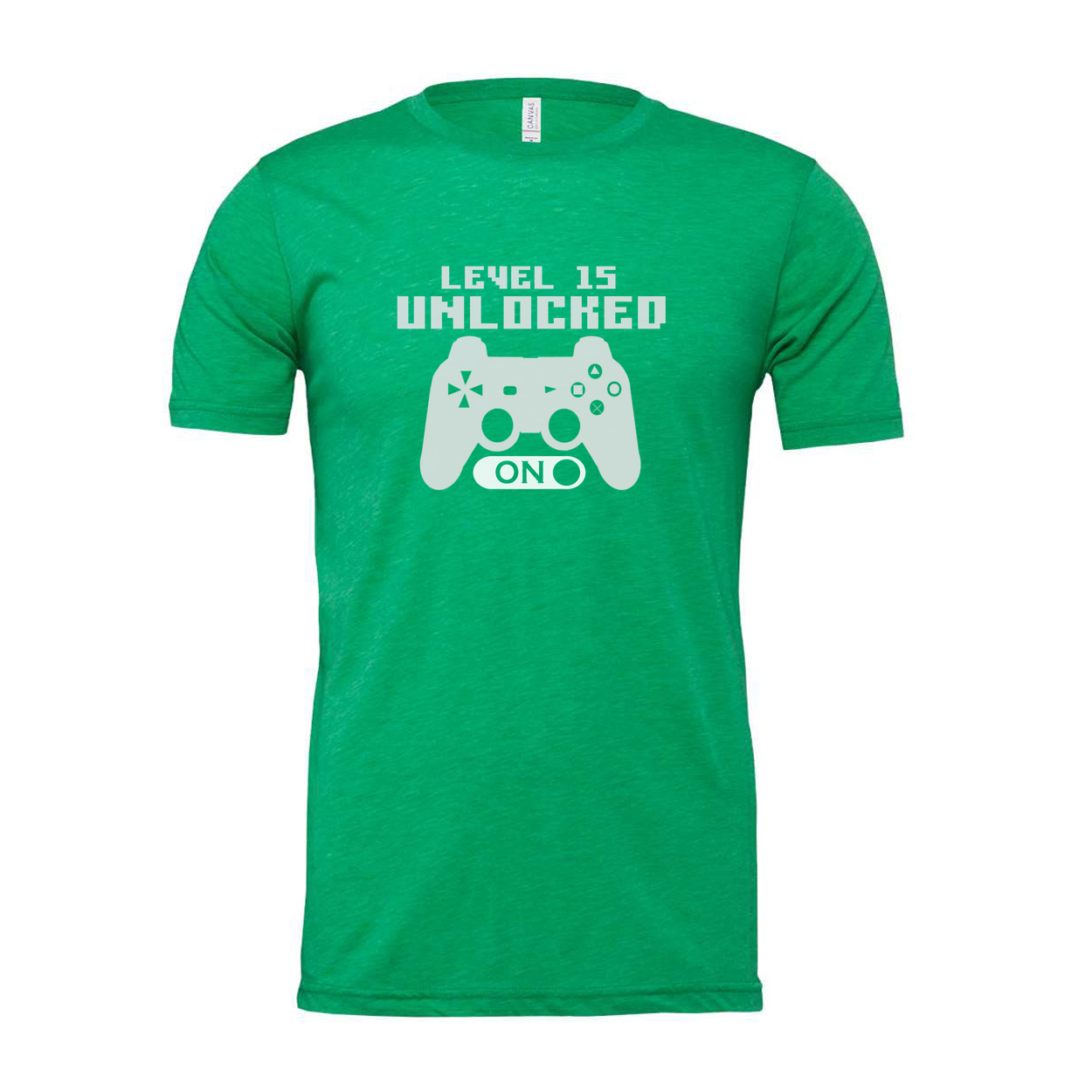 Gamer Unisex T Shirt With Level 15 Unlocked Controller Graphic For Casual Gamers Worldwide