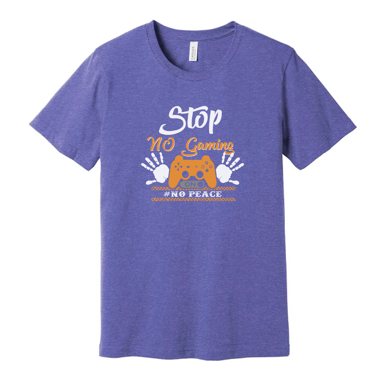 Unisex Gamer Graphic T Shirt With Stop No Gaming Design And Controller Print Artwork