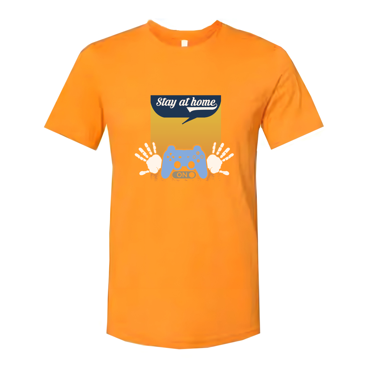 Gamer Unisex Graphic Tee Featuring Stay At Home Controller Illustration And Handprint Motif