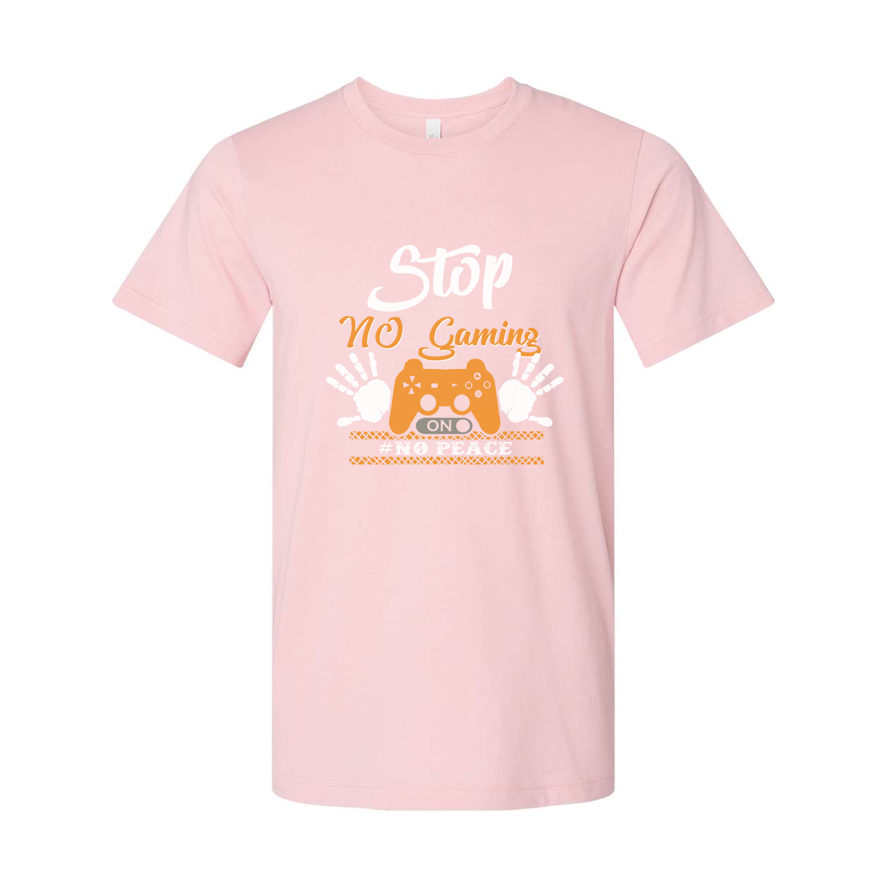 Unisex Gamer Graphic T Shirt With Stop No Gaming Design And Controller Print Artwork