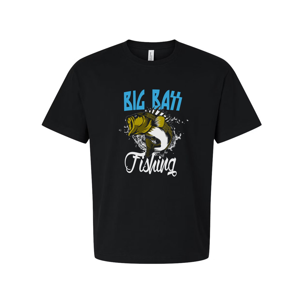 Big Bass Fishing Graphic Tee For Anglers Unisex Short Sleeve Shirt With Splash Art