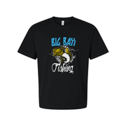 Big Bass Fishing Graphic Tee For Anglers Unisex Short Sleeve Shirt With Splash Art