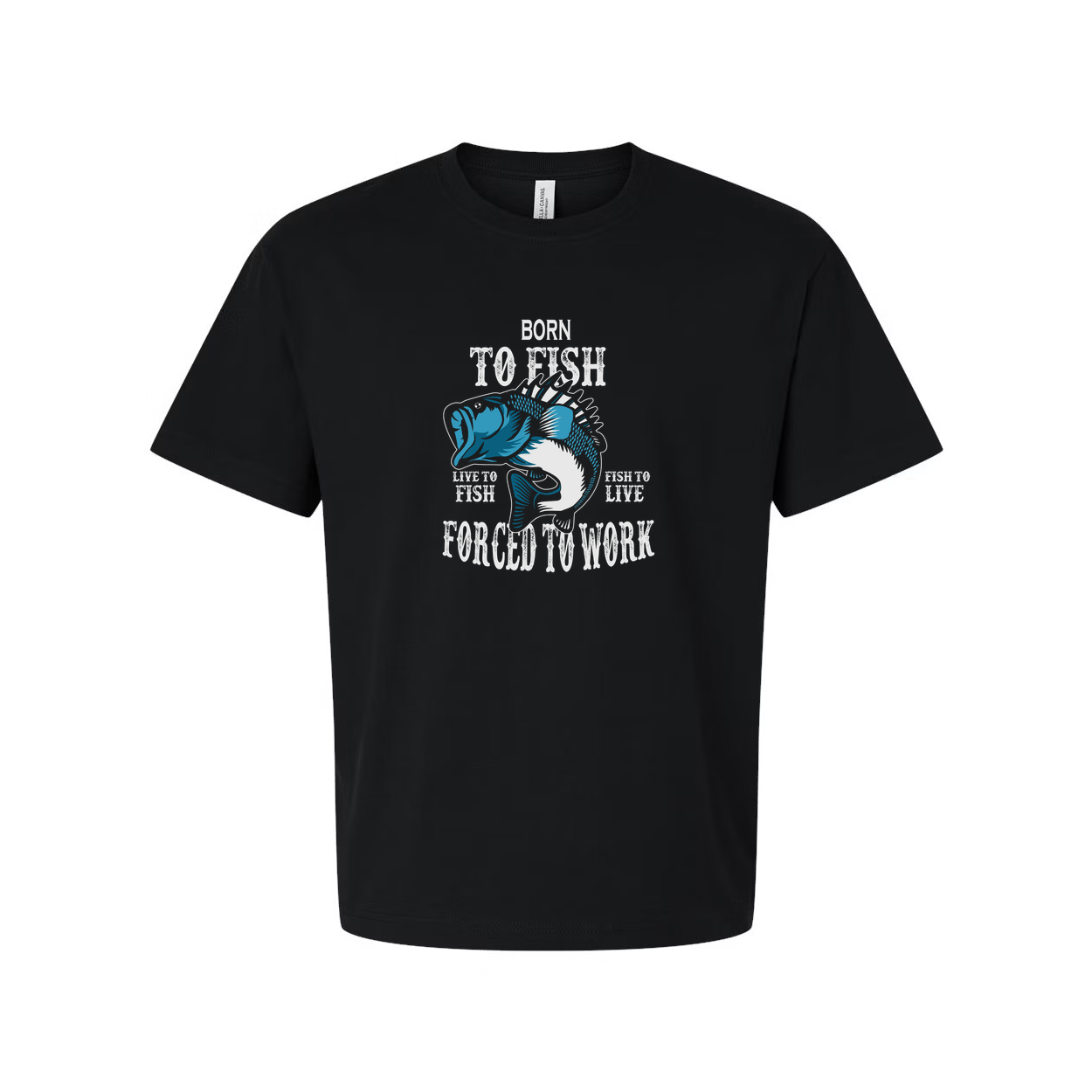 Unisex Fishing Graphic Tee With Born to Fish Illustration Casual Sea Life Design