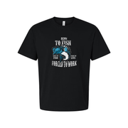 Unisex Fishing Graphic Tee With Born to Fish Illustration Casual Sea Life Design
