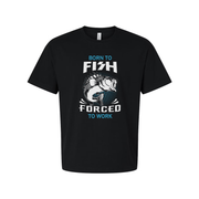 Unisex Fishing T Shirt With Born To Fish Forced To Work Graphic Print Tee For Outdoor Adventure