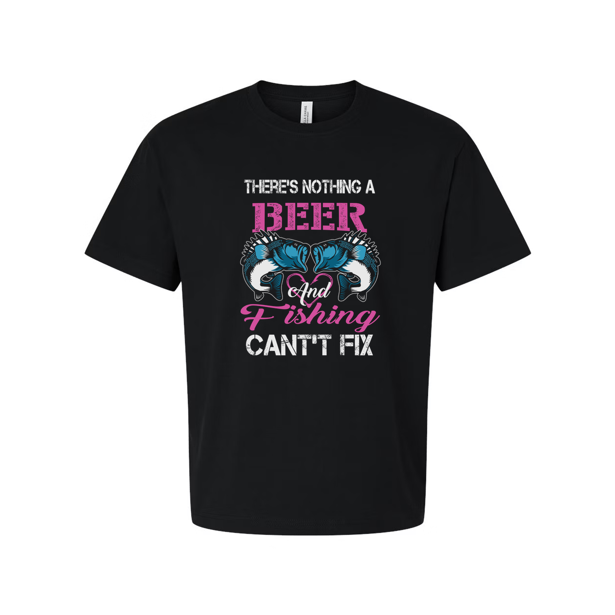Unisex Fishing T Shirt With Beer Theme Cant Fix Slogan