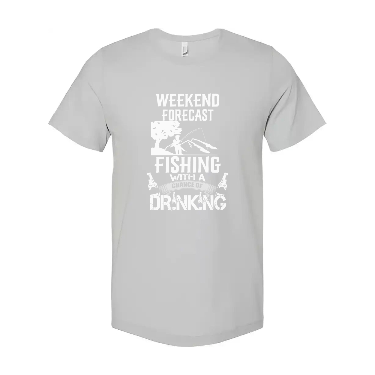 Weekend Forecast Fishing Graphic Tee With A Chance Of Drinking For Outdoor Enthusiasts