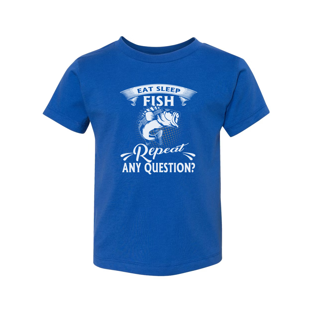 Unisex Fishing T Shirt Featuring Eat Sleep Fish Repeat Any Question Design For Outdoor Enthusiasts