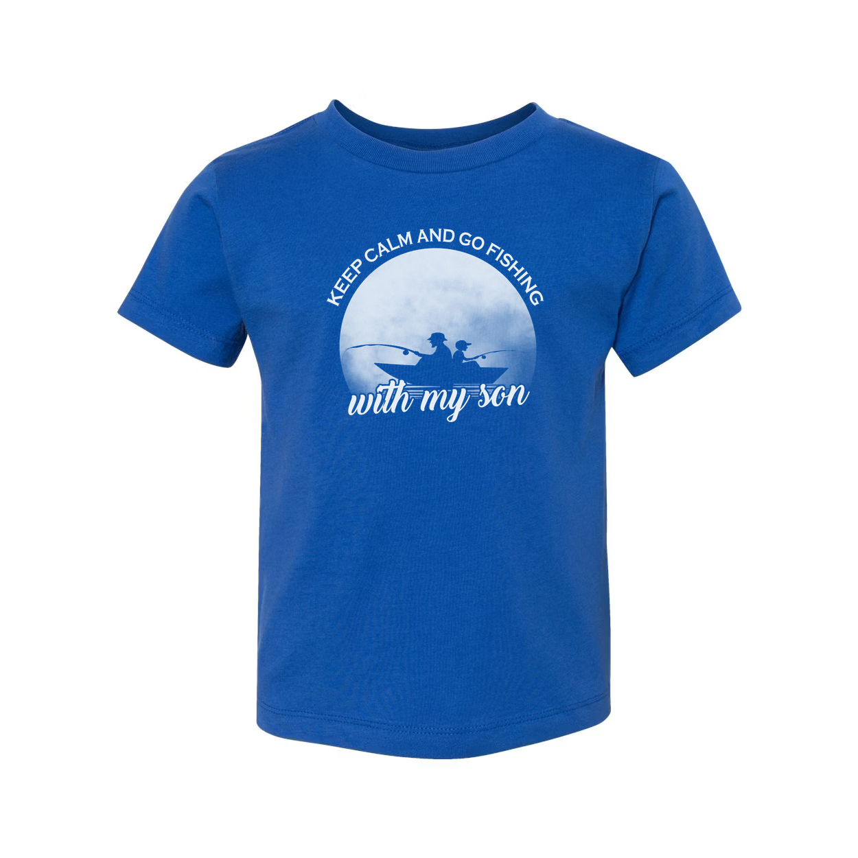 Unisex Fishing T Shirt With Keep Calm And Go Fishing With My Son Front Graphic Print