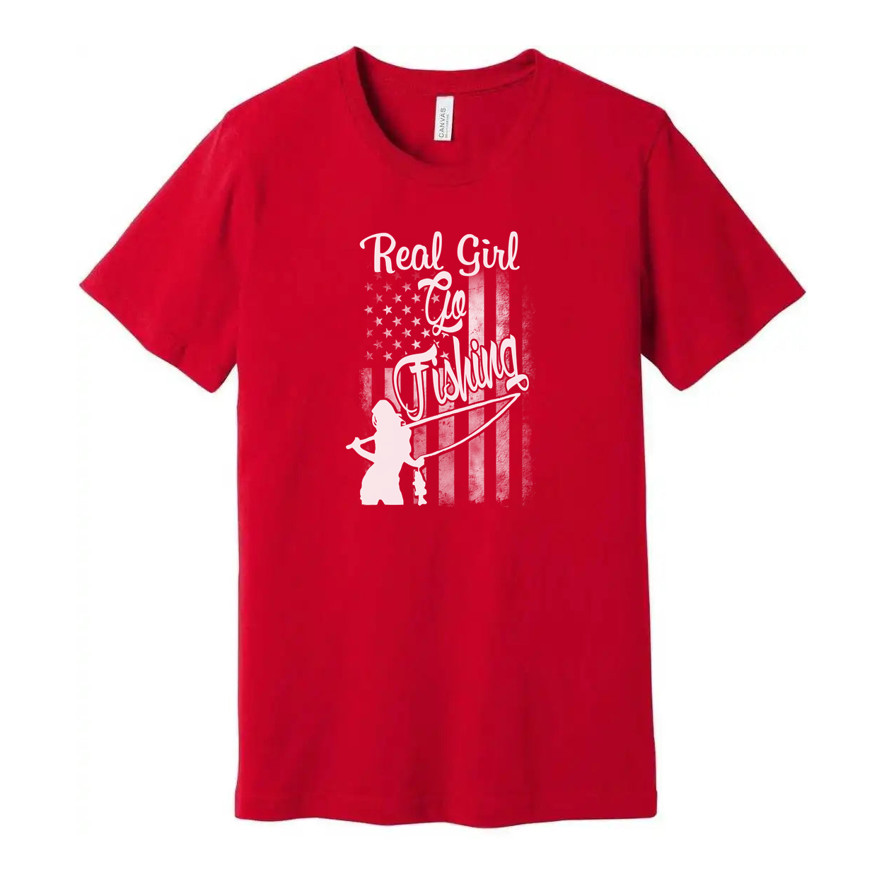 Real Girl Fishing Graphic Tee For Men Women Unisex Short Sleeve Shirt Soft Material Comfort Fit