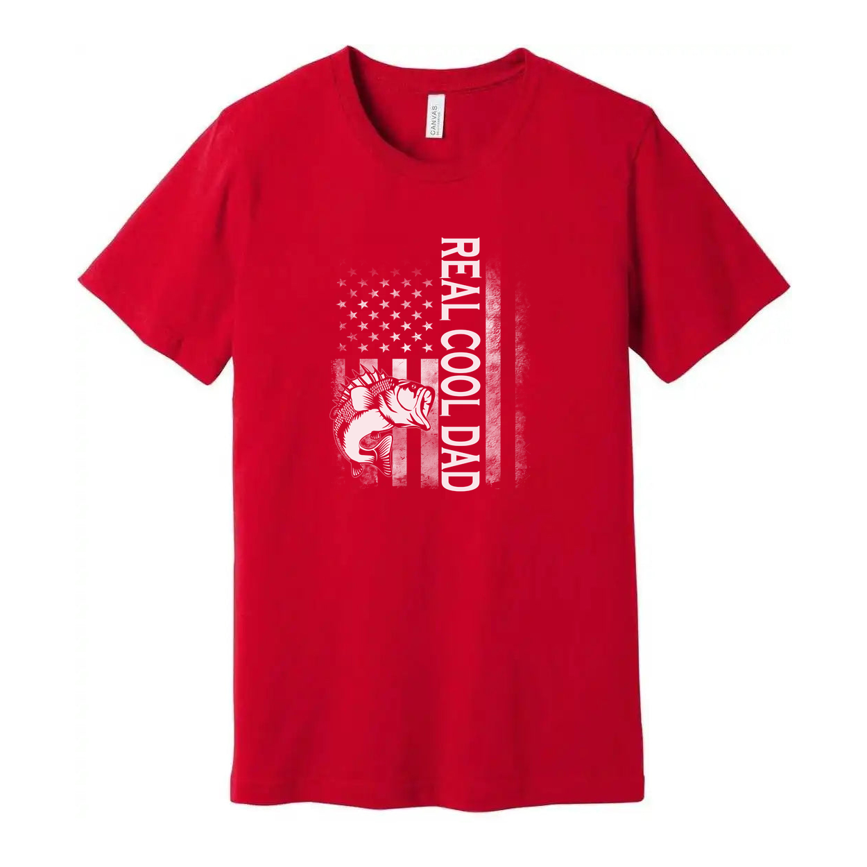 Real Good Dad Fishing Graphic Tee For Men And Women With American Flag Design Unisex Short Sleeve