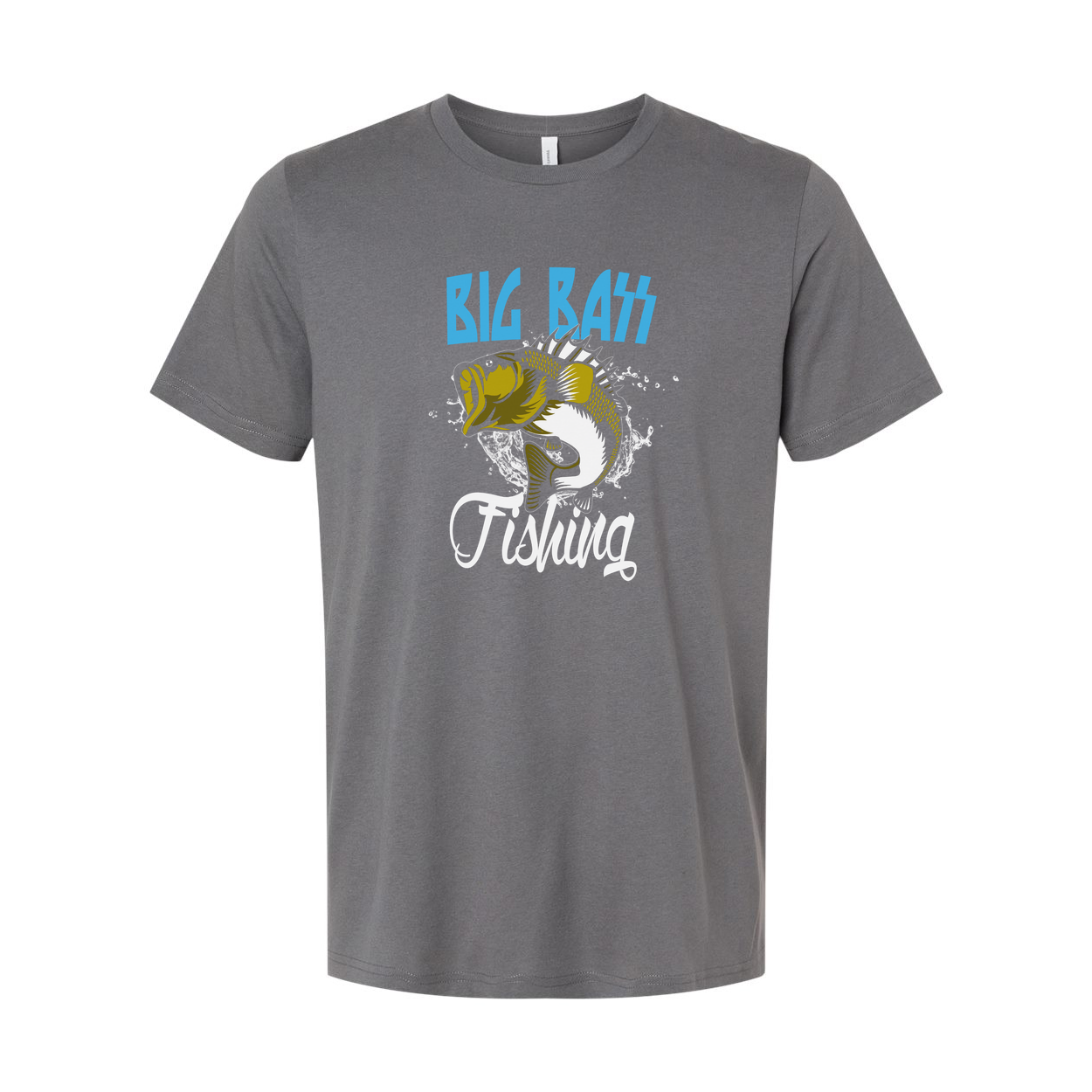 Big Bass Fishing Graphic Tee For Anglers Unisex Short Sleeve Shirt With Splash Art