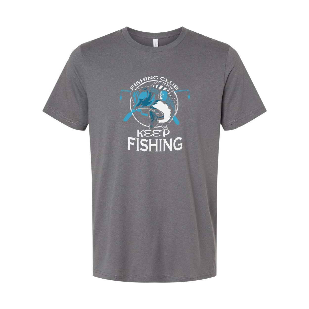 Unisex Fishing Graphic Tee With Keep Fishing Theme And Angler Rods And Lure Design