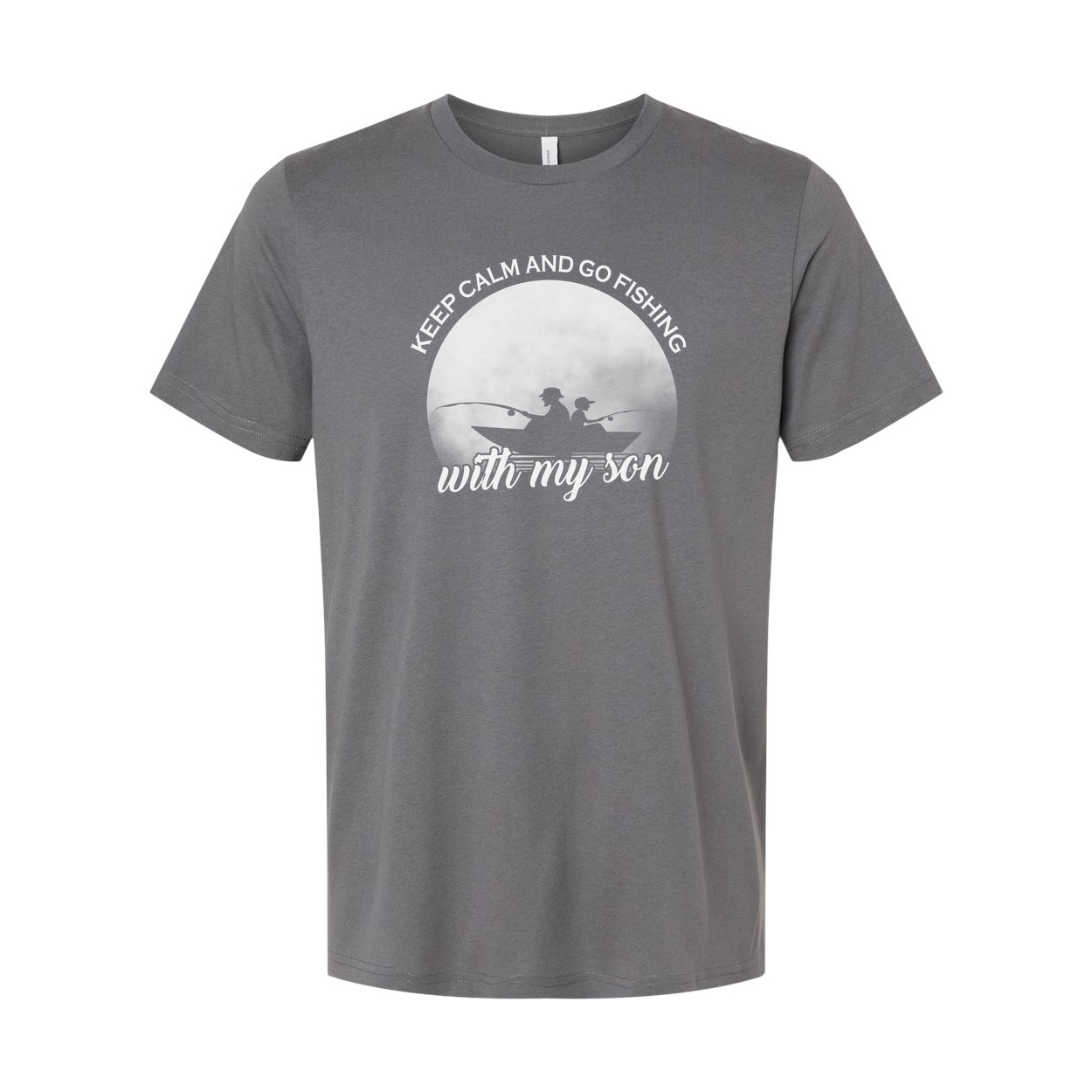 Unisex Fishing T Shirt With Keep Calm And Go Fishing With My Son Front Graphic Print