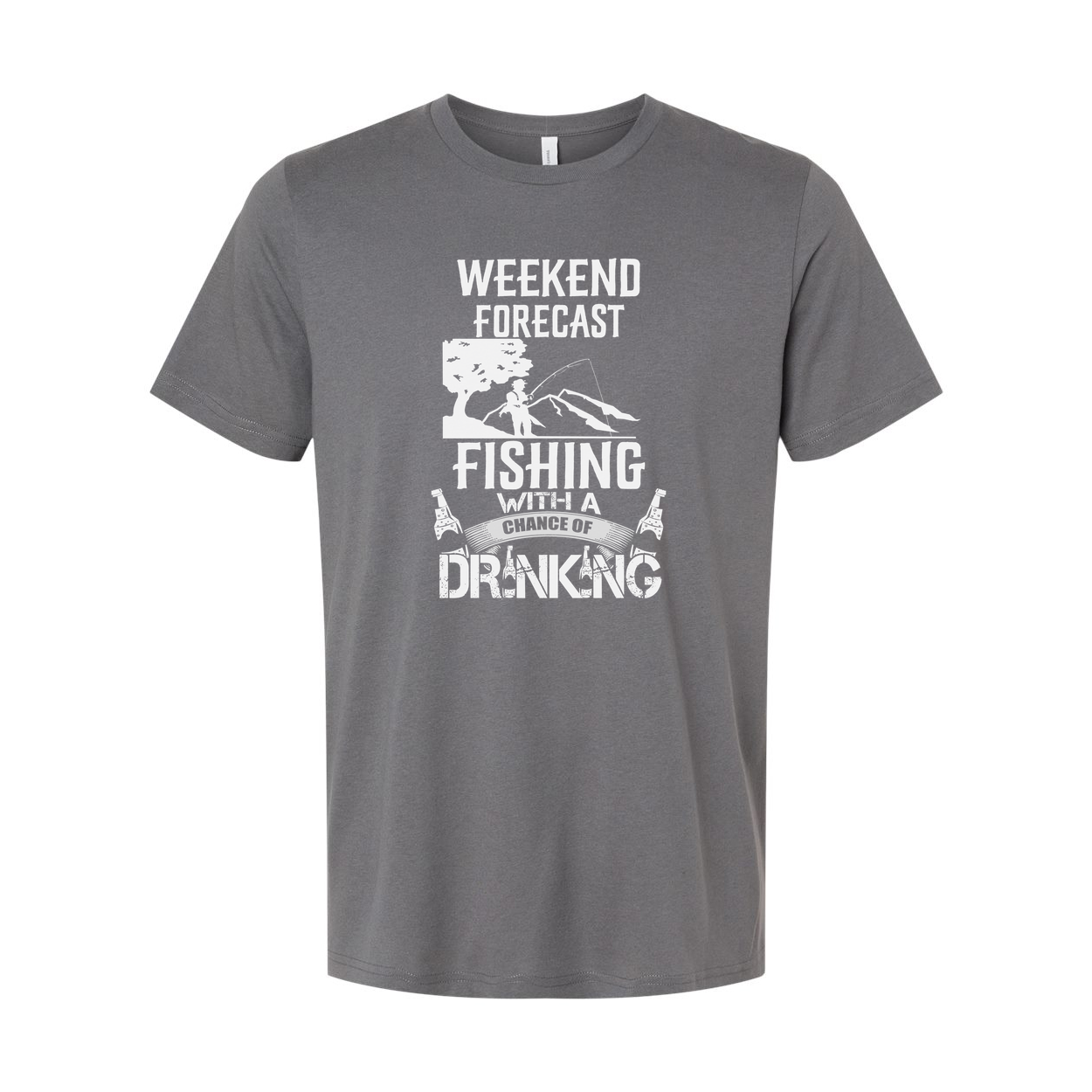 Weekend Forecast Fishing Graphic Tee With A Chance Of Drinking For Outdoor Enthusiasts