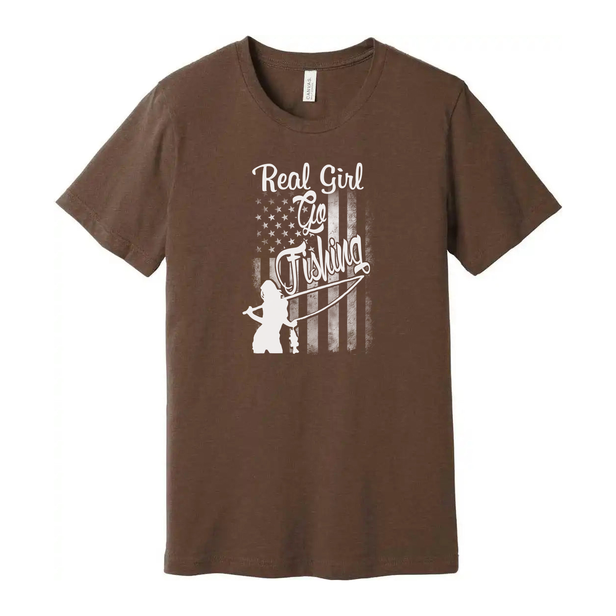 Real Girl Fishing Graphic Tee For Men Women Unisex Short Sleeve Shirt Soft Material Comfort Fit