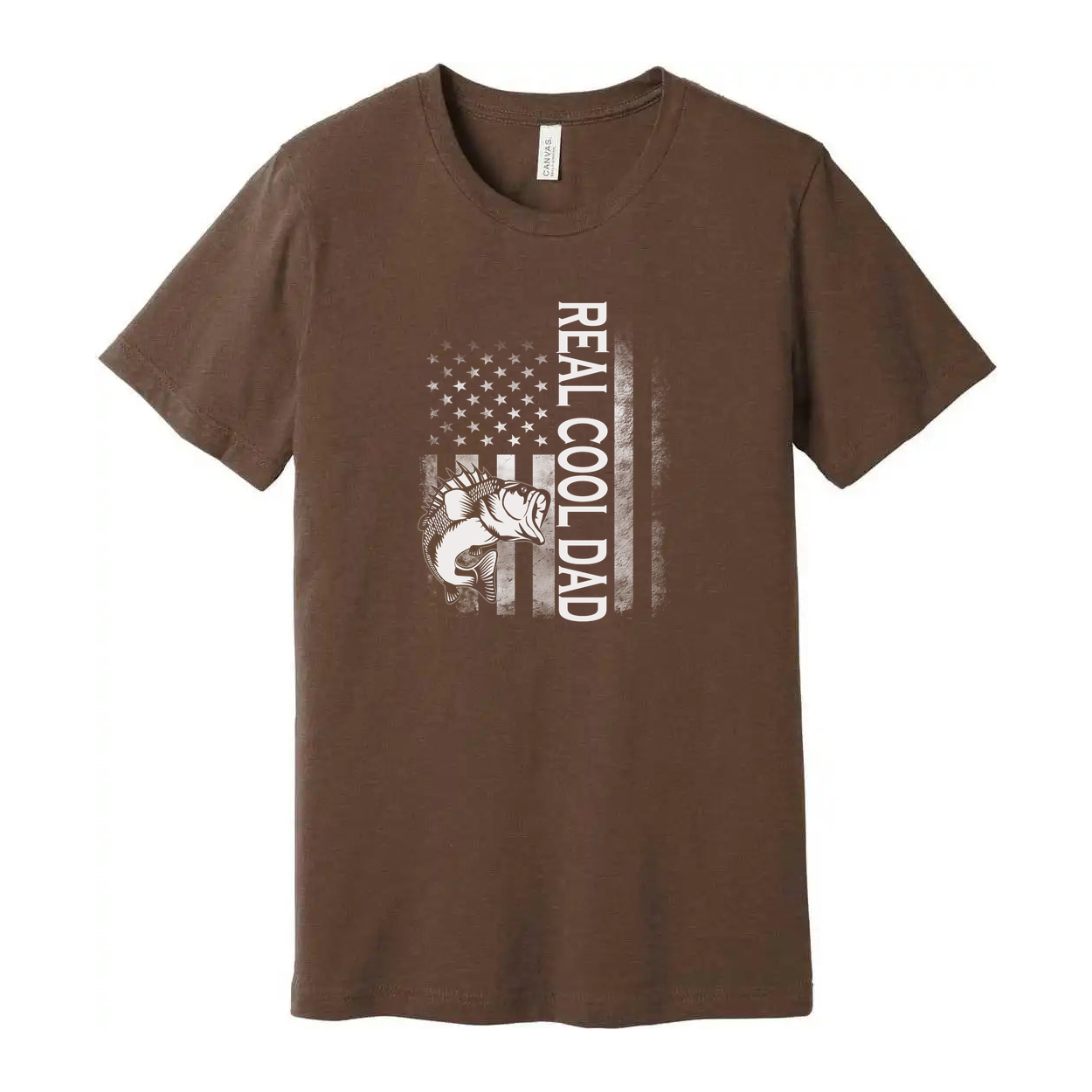 Real Good Dad Fishing Graphic Tee For Men And Women With American Flag Design Unisex Short Sleeve