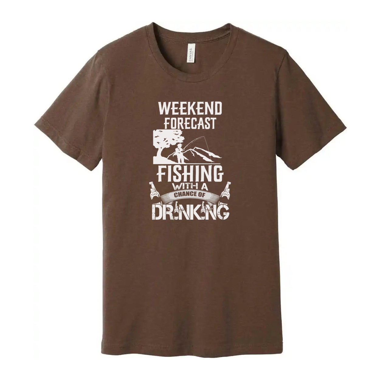 Weekend Forecast Fishing Graphic Tee With A Chance Of Drinking For Outdoor Enthusiasts