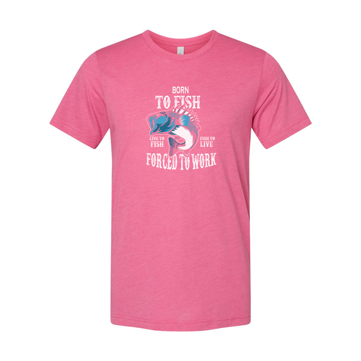 Unisex Fishing Graphic Tee With Born to Fish Illustration Casual Sea Life Design