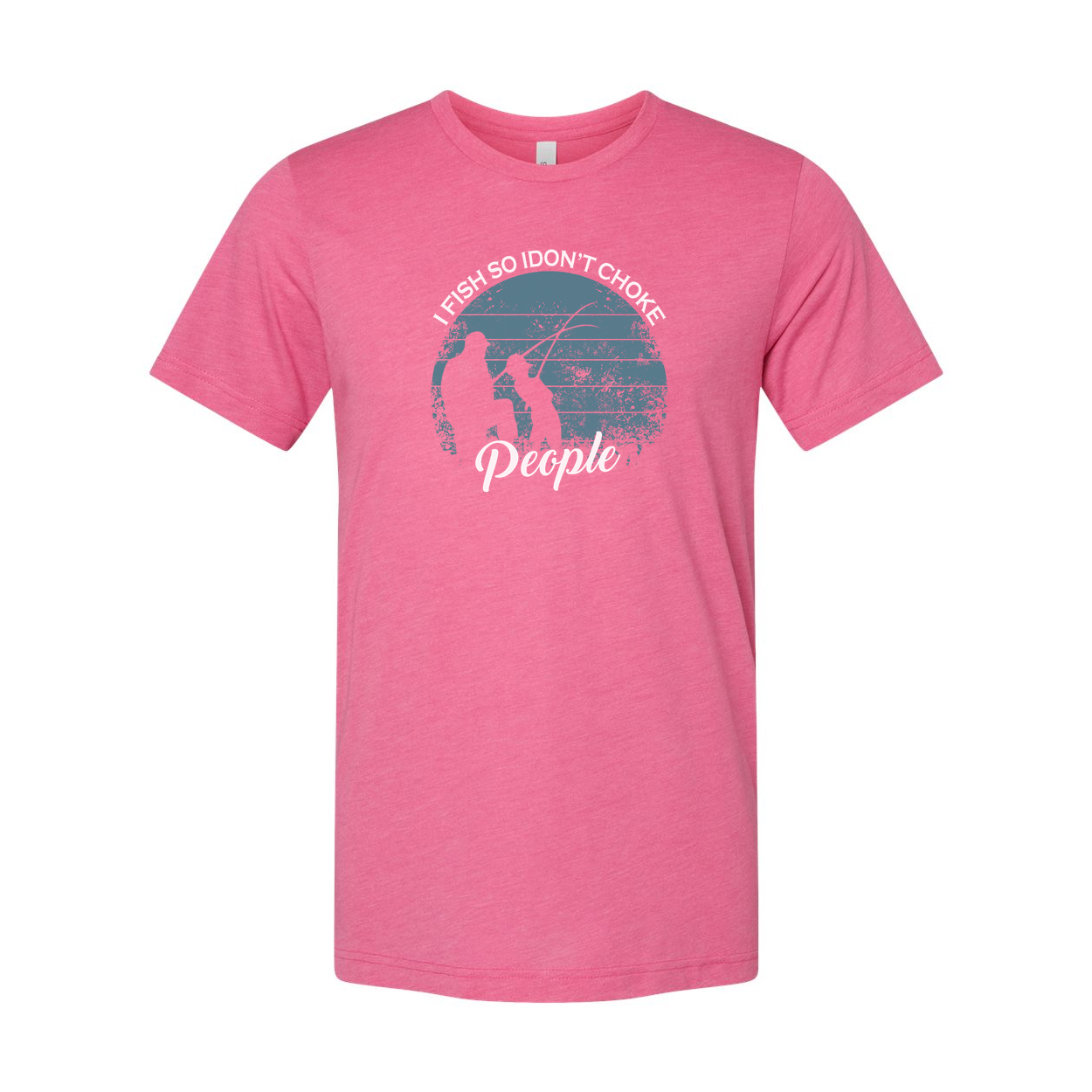 Unisex Fishing Graphic Tee With I Fish So I Dont Choke In A Retro Circle Design Style