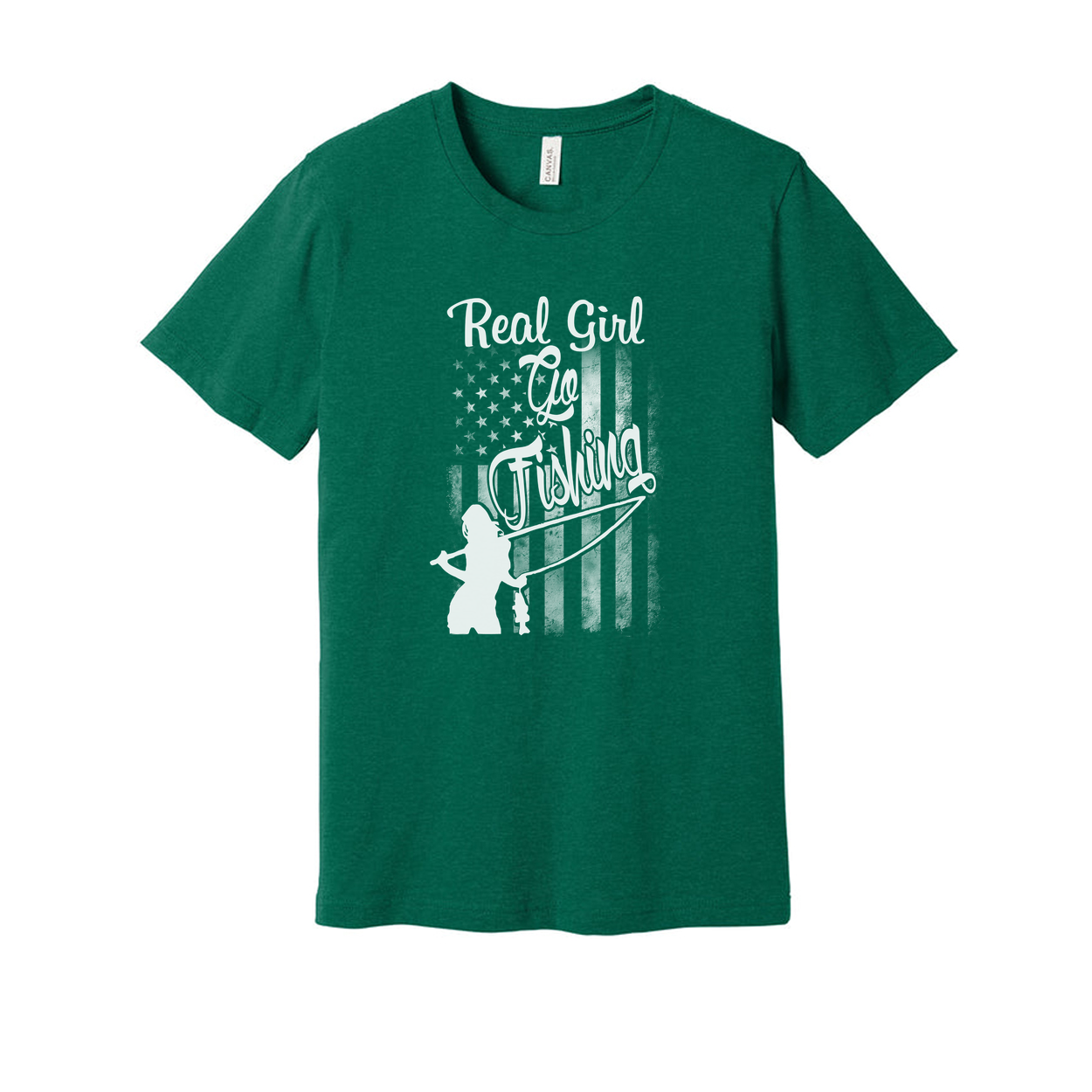 Real Girl Fishing Graphic Tee For Men Women Unisex Short Sleeve Shirt Soft Material Comfort Fit