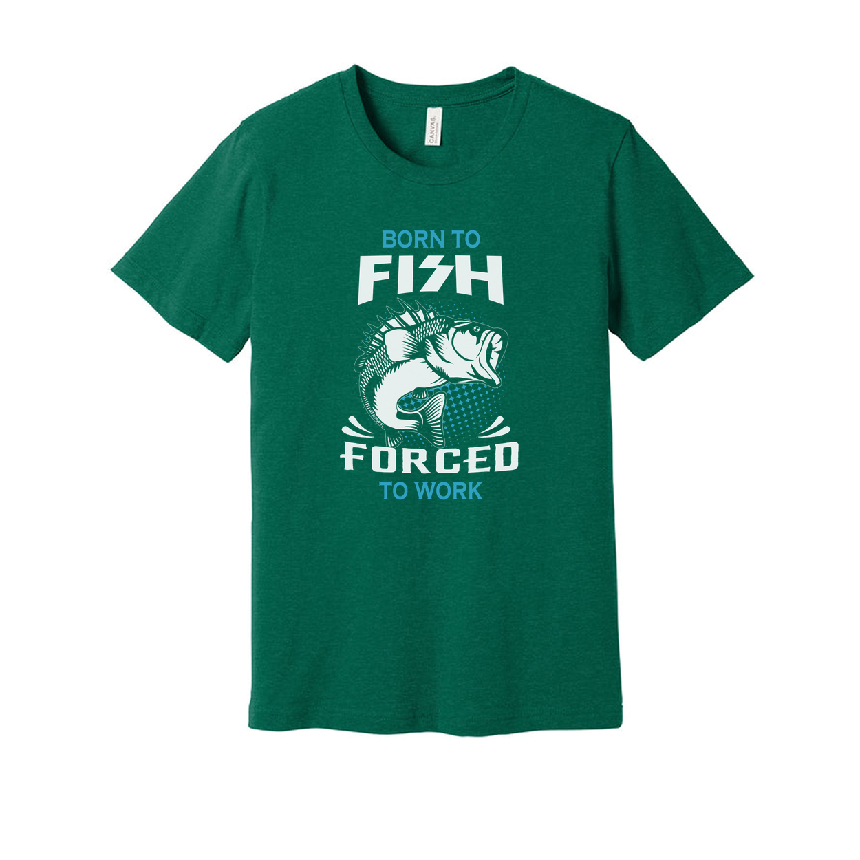 Unisex Fishing T Shirt With Born To Fish Forced To Work Graphic Print Tee For Outdoor Adventure
