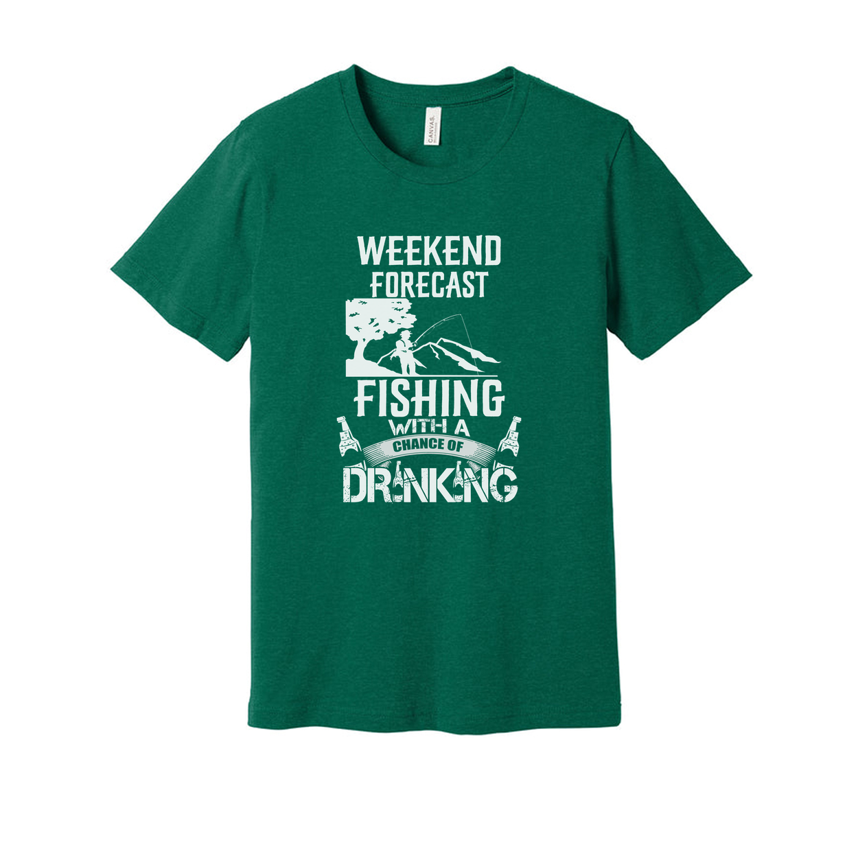 Weekend Forecast Fishing Graphic Tee With A Chance Of Drinking For Outdoor Enthusiasts