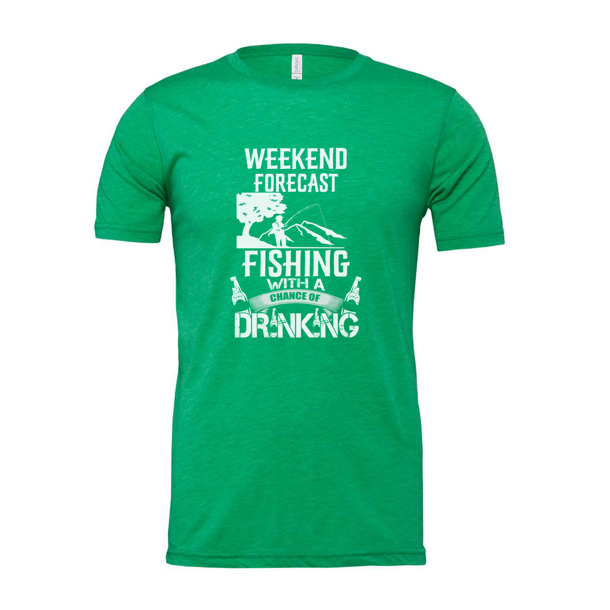 Weekend Forecast Fishing Graphic Tee With A Chance Of Drinking For Outdoor Enthusiasts