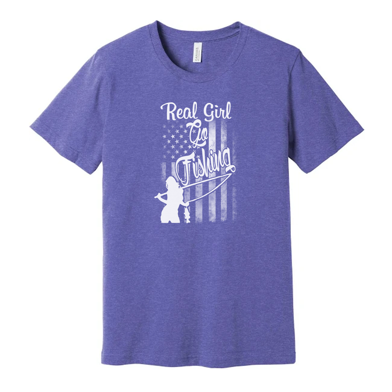 Real Girl Fishing Graphic Tee For Men Women Unisex Short Sleeve Shirt Soft Material Comfort Fit