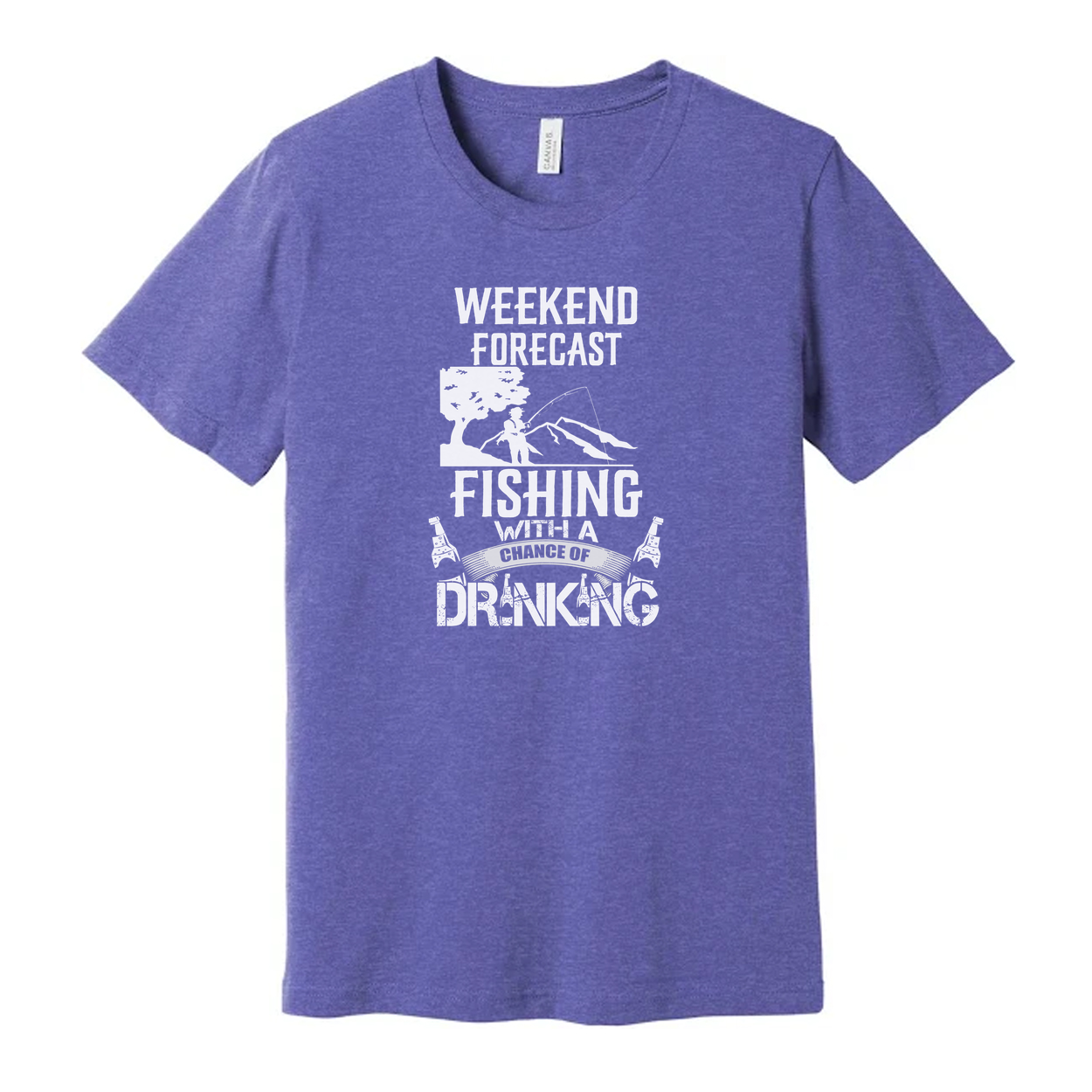 Weekend Forecast Fishing Graphic Tee With A Chance Of Drinking For Outdoor Enthusiasts