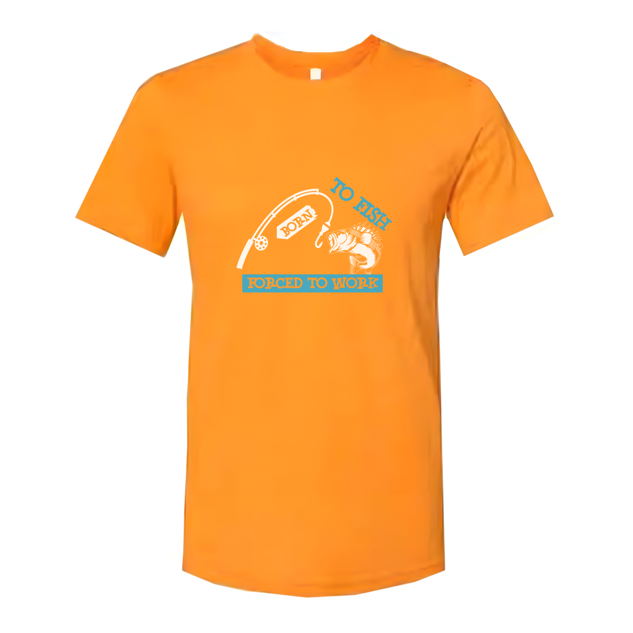 Born To Fish Forced To Work Graphic Tee For Fishermen And Anglers Unisex Short Sleeve