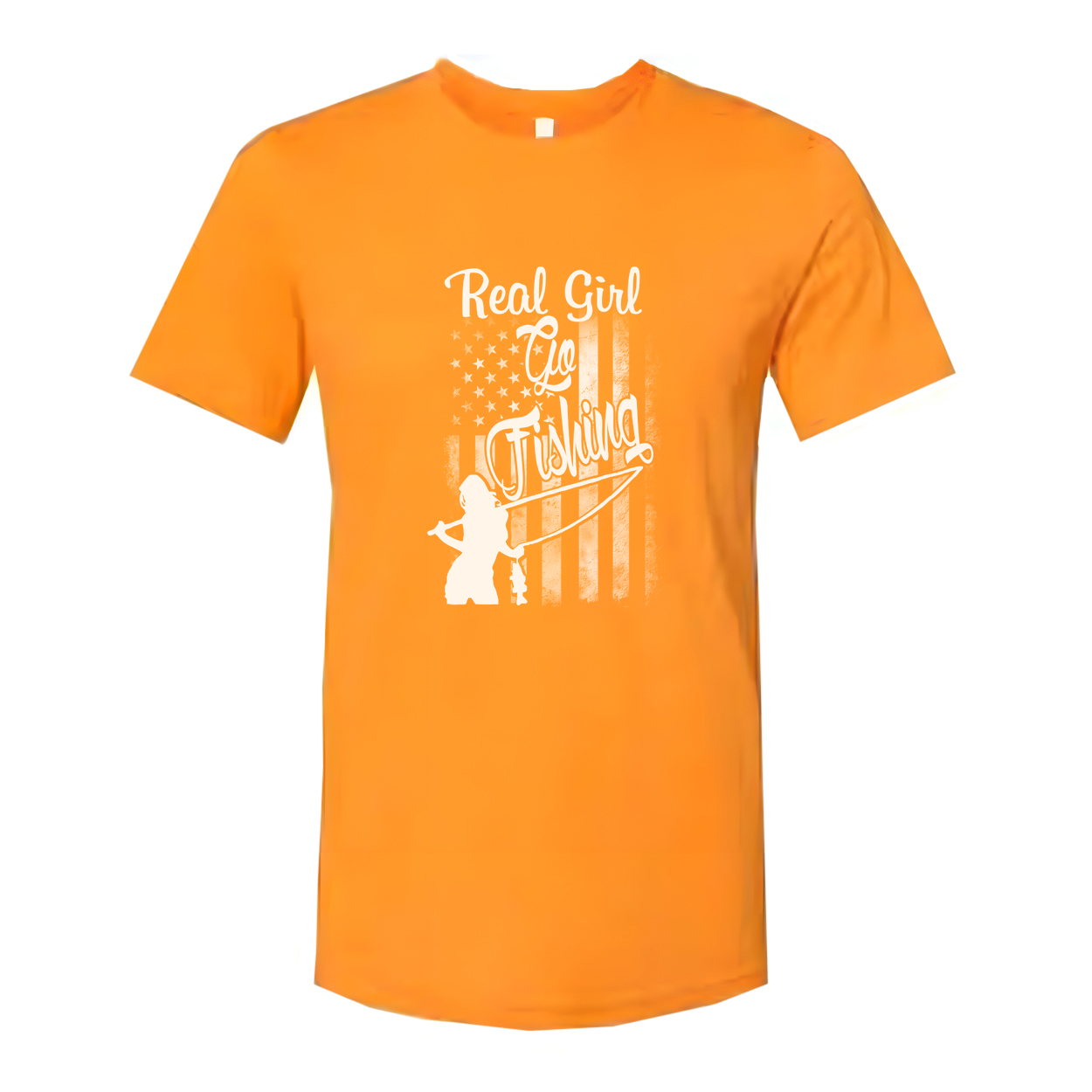 Real Girl Fishing Graphic Tee For Men Women Unisex Short Sleeve Shirt Soft Material Comfort Fit