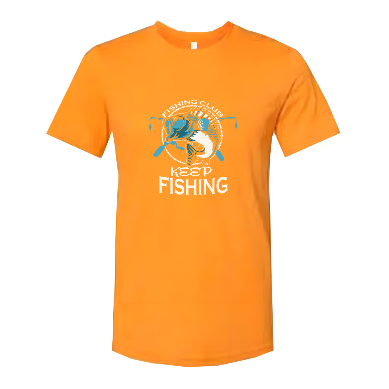 Unisex Fishing Graphic Tee With Keep Fishing Theme And Angler Rods And Lure Design