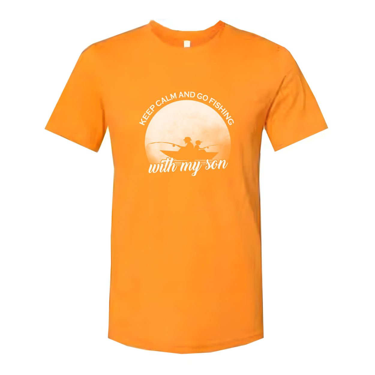 Unisex Fishing T Shirt With Keep Calm And Go Fishing With My Son Front Graphic Print