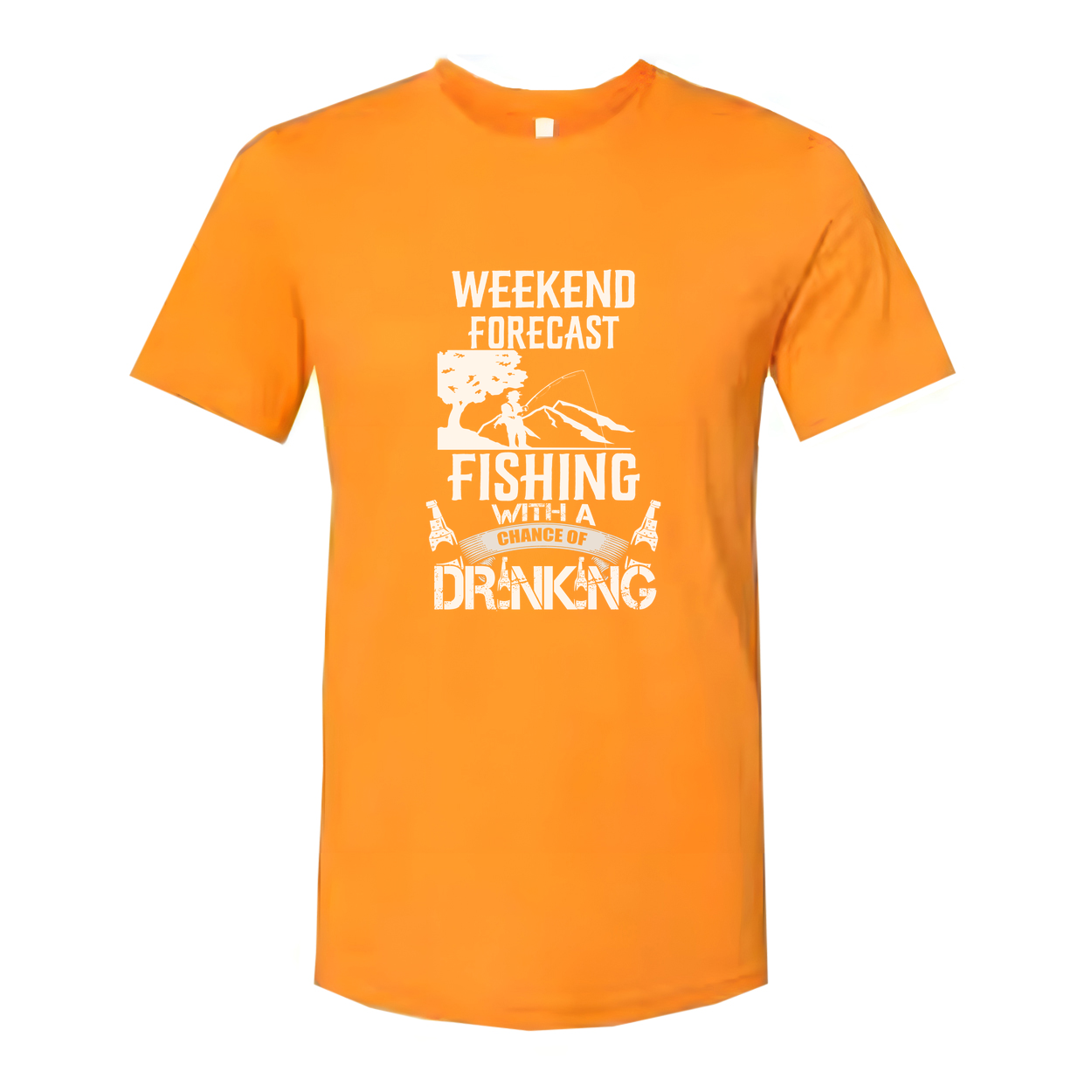 Weekend Forecast Fishing Graphic Tee With A Chance Of Drinking For Outdoor Enthusiasts