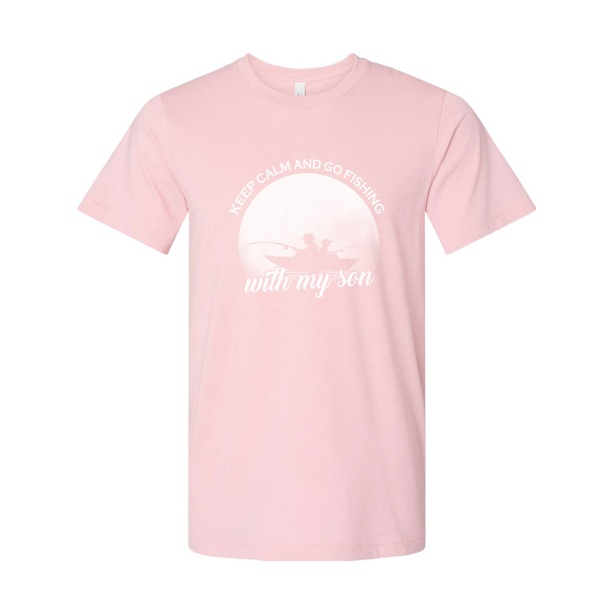 Unisex Fishing T Shirt With Keep Calm And Go Fishing With My Son Front Graphic Print