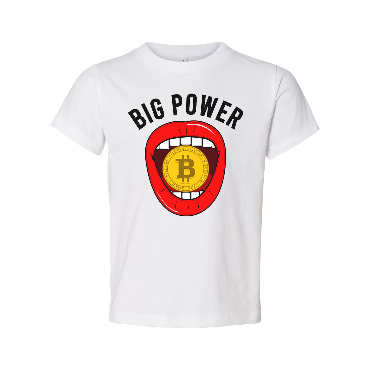 Big Power Bitcoin Mouth Graphic Unisex T-Shirt