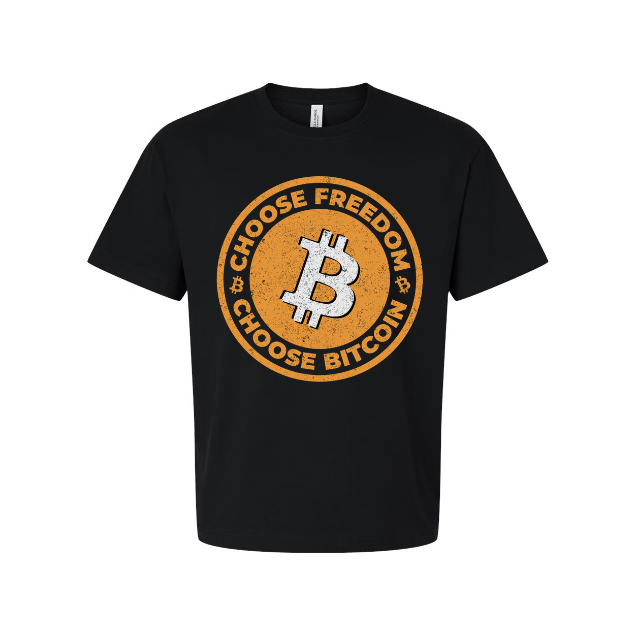 Bitcoin Logo Graphic T Shirt Featuring Choose Freedom Design For Cryptocurrency Enthusiasts