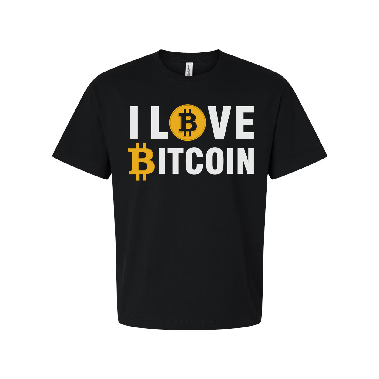 I Love Bitcoin Graphic Tee With Bitcoin Logo Unisex Short Sleeve Shirt For Crypto Fans