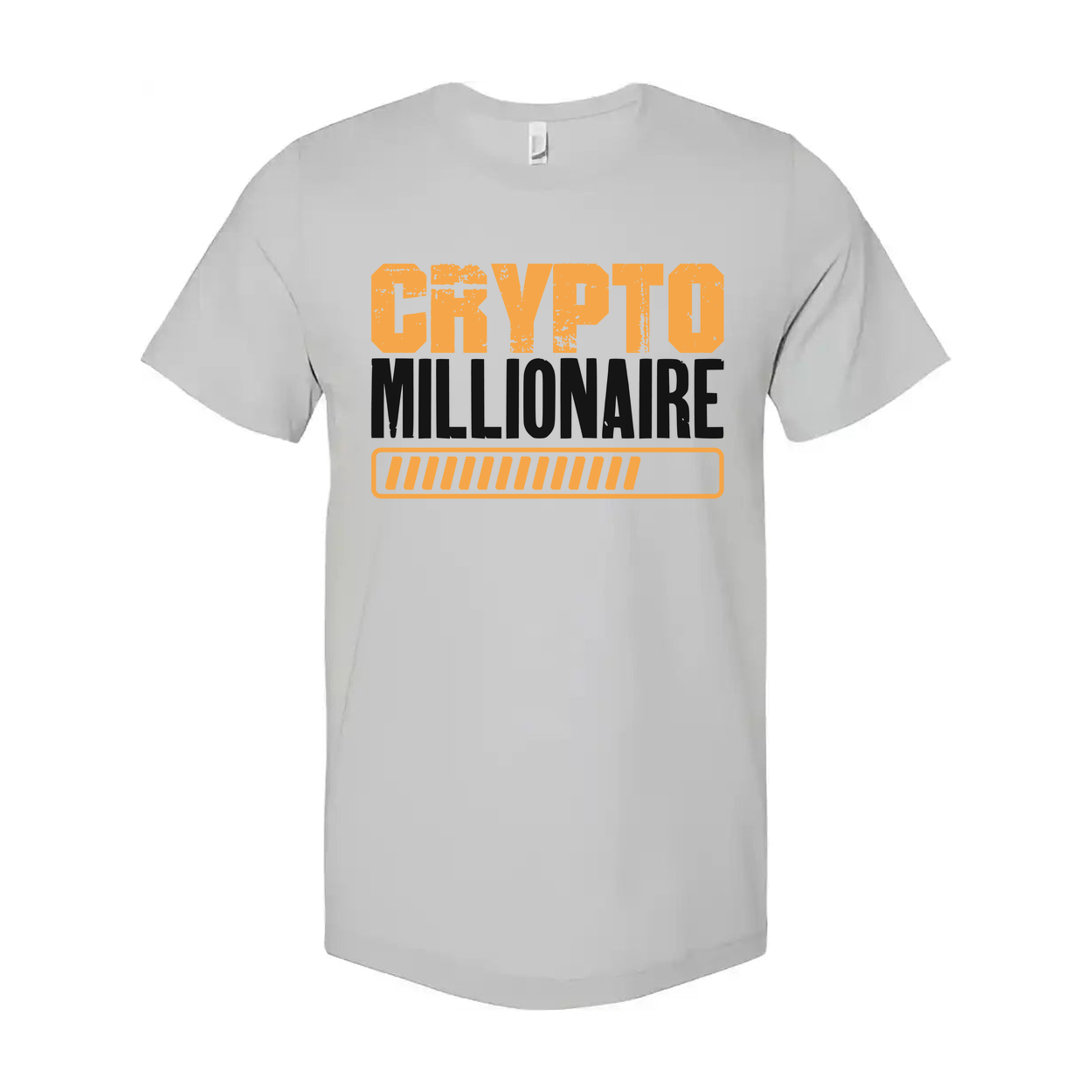 Crypto Millionaire Unisex Graphic Tee With Bold Orange Progress Bar Design And Typography