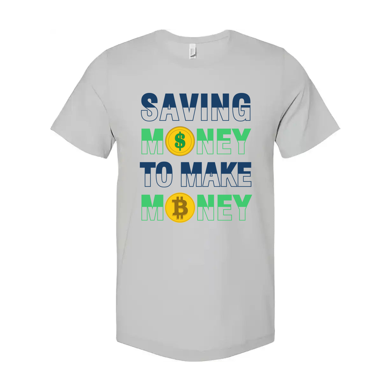 Saving Money To Make Money Graphic Unisex T Shirt Featuring Crypto Money Icons Design