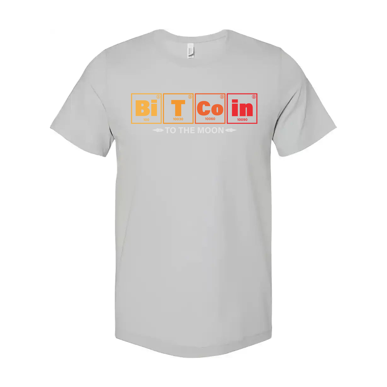 Crypto Unisex T-Shirt With Periodic Table Style Bitcoin Elements Design For Cryptocurrency Fans