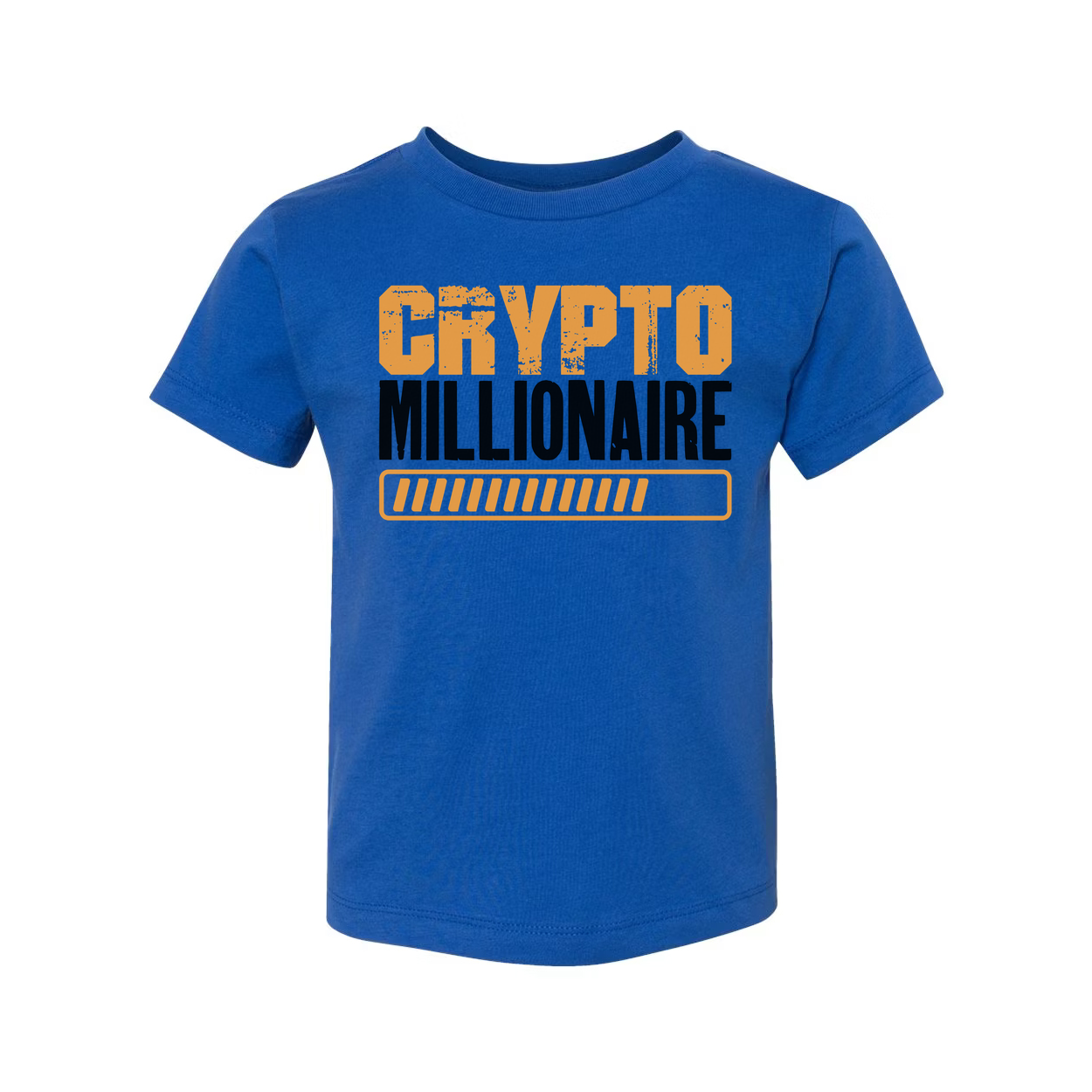 Crypto Millionaire Unisex Graphic Tee With Bold Orange Progress Bar Design And Typography